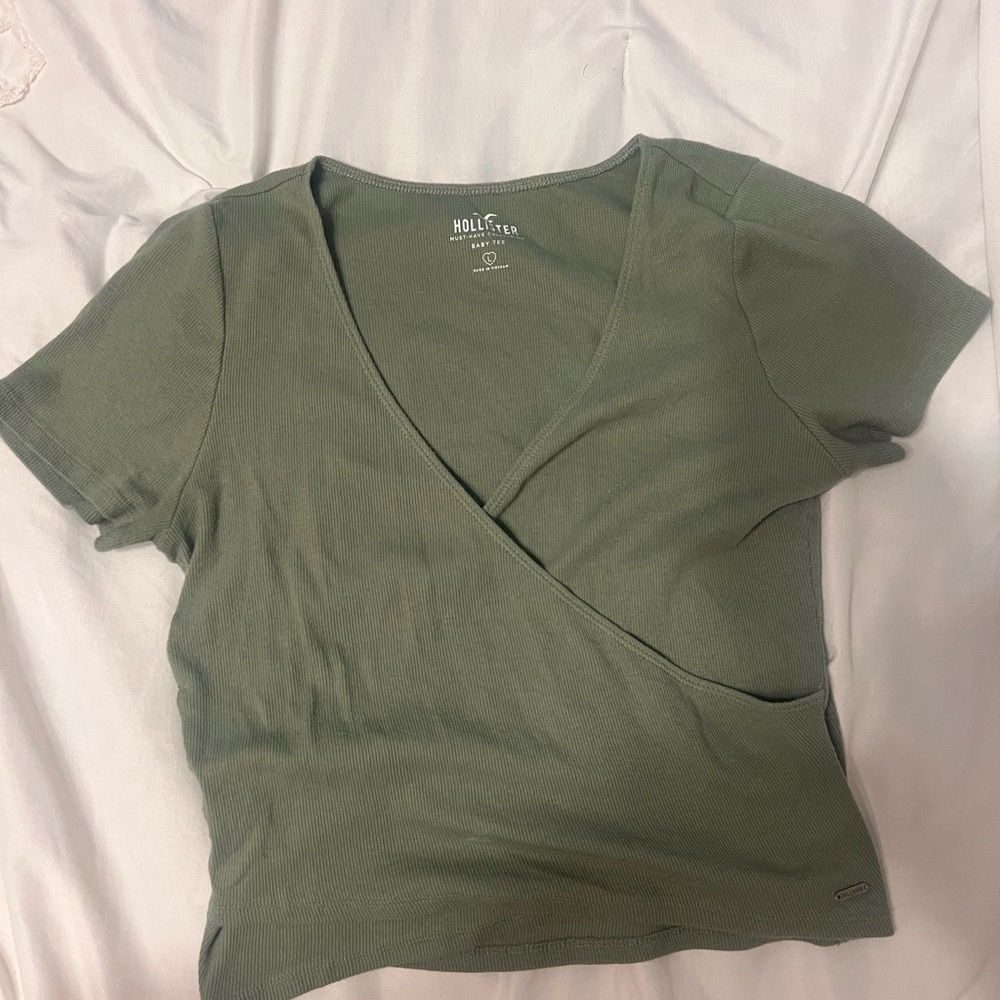 Hollister Green Wrap Crop Top